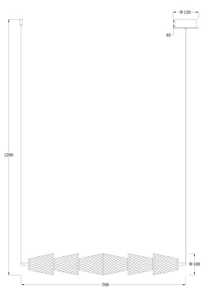 Závesné svietidlo Sansa, 6x transparentné sklenené tienidlo, b/g
