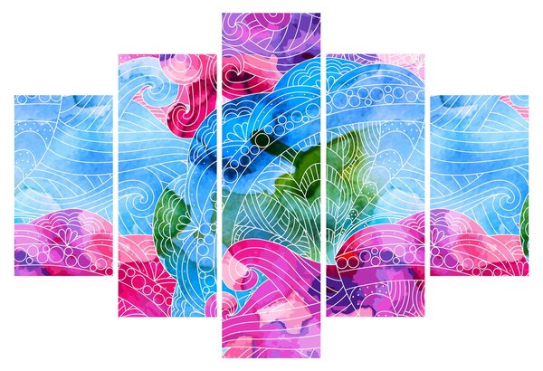 Obraz - Farebné vlny (150x105 cm)