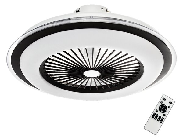 Stropné LED svietidlo Zephyr, 1x LED 48w, 3000-6000k, b, s ventilátorom a ovládačom