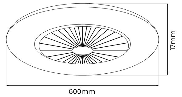 Stropné LED svietidlo Zephyr, 1x LED 48w, 3000-6000k, b, s ventilátorom a ovládačom