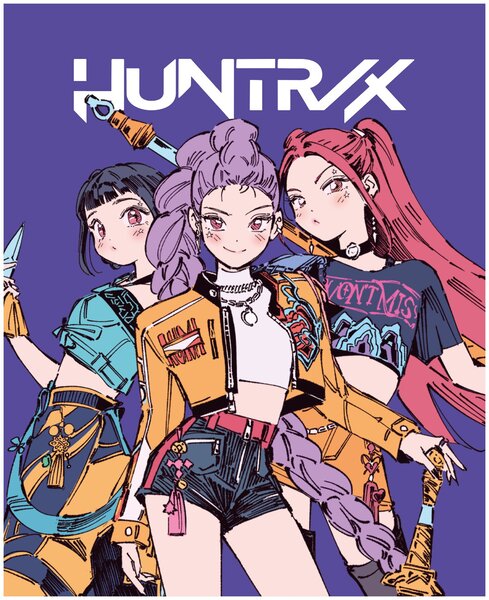 Detská coral fleece deka KPop Demon Hunters - HUNTR/X - motív Comic Style - 130x160 cm