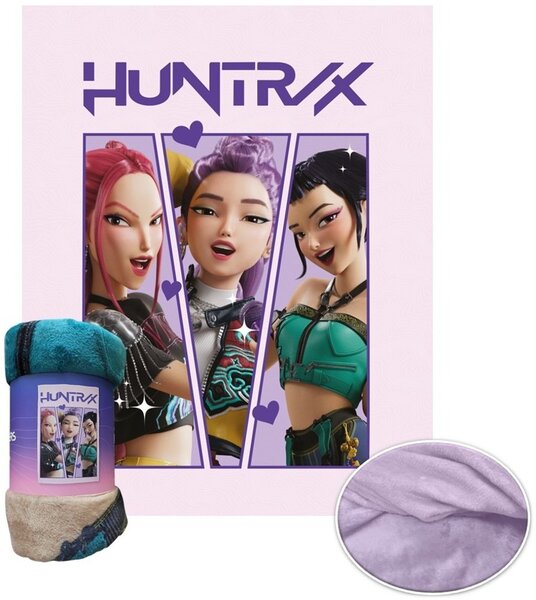 Detská coral fleece deka KPop Demon Hunters - HUNTR/X - motív Portraits - 130x160 cm