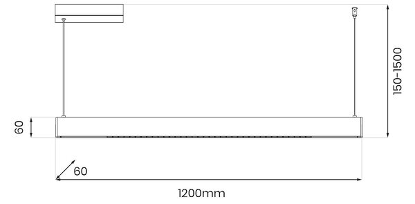 Závesné LED svietidlo Linea, 1x LED 36w, 3000-5700k, 3CCT, w