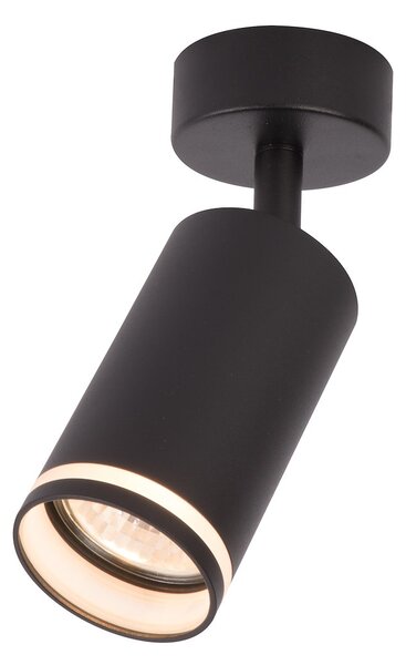 Bodové svietidlo Pipe Ring, 1x čierne kovové tienidlo, b
