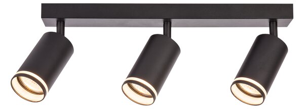 Bodové svietidlo Pipe Ring, 3x čierne kovové tienidlo, b