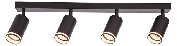 Bodové svietidlo Pipe Ring, 4x čierne kovové tienidlo, b