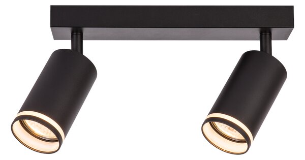 Bodové svietidlo Pipe Ring, 2x čierne kovové tienidlo, b