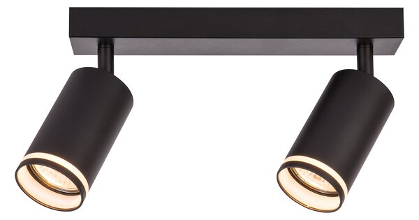 Bodové svietidlo Pipe Ring, 2x čierne kovové tienidlo, b