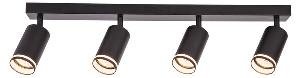 Bodové svietidlo Pipe Ring, 4x čierne kovové tienidlo, b