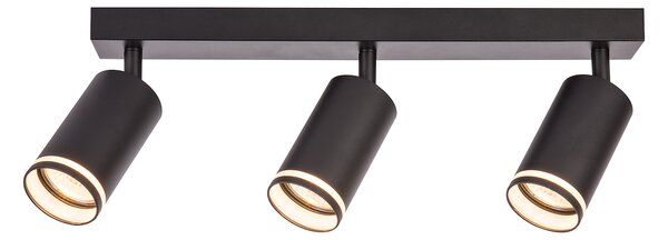 Bodové svietidlo Pipe Ring, 3x čierne kovové tienidlo, b