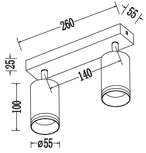 Bodové svietidlo Pipe Ring, 2x čierne kovové tienidlo, b