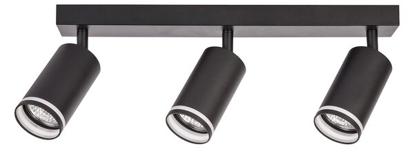 Bodové svietidlo Pipe Ring, 3x čierne kovové tienidlo, b