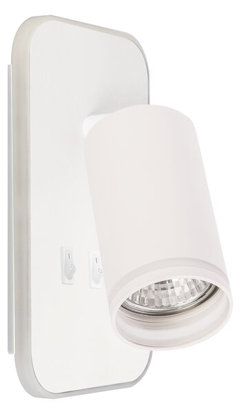 Nástenné svietidlo Pipe Ring, 1x biele kovové tienidlo + 1x LED 6w, w, vypínač