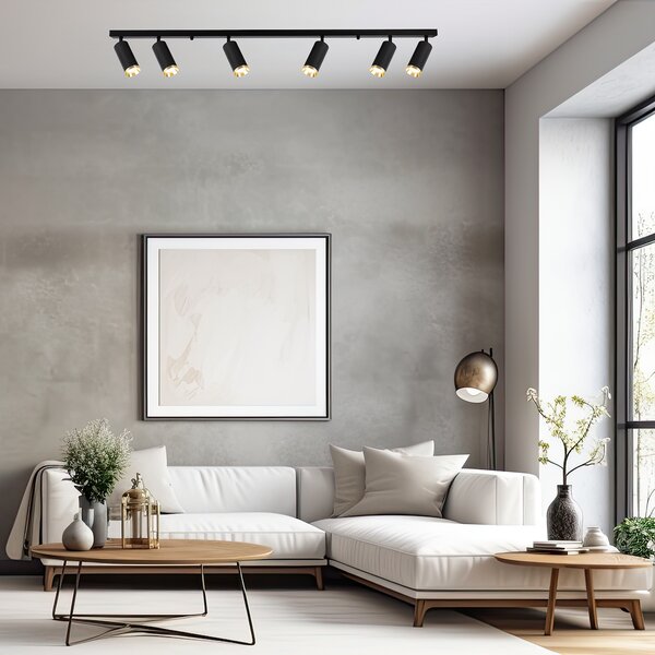 Bodové svietidlo Mica, 6x čierne/zlaté kovové tienidlo, b