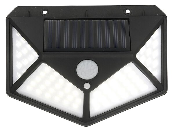 Exteriérové solárne nástenné LED svietidlo Batman, 1x LED 3w, čierna, pohybový senzor