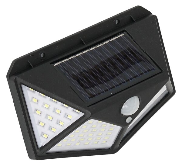 Exteriérové solárne nástenné LED svietidlo Batman, 1x LED 3w, čierna, pohybový senzor