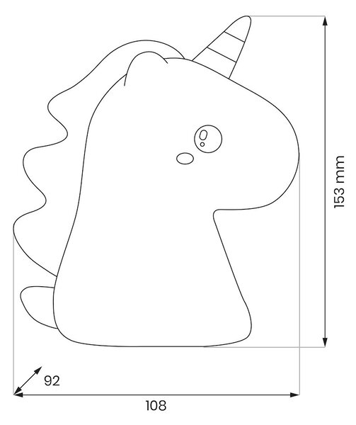Detská lampa Unicorn, 1w, 3000k, RGB