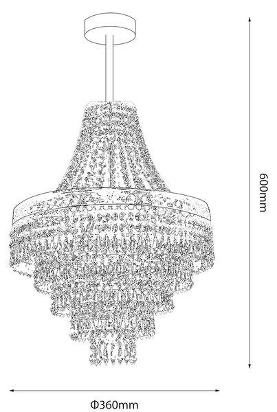 Luster Coral, 1x krištáľové tienidlo, ch