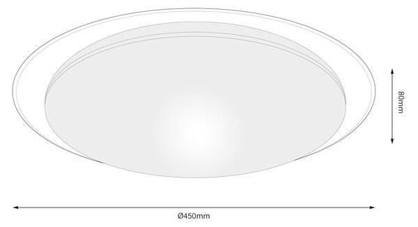 Stropné LED svietidlo Sonic, 1x LED 35w, 3000-6000k, w, (fi 45cm), s ovládačom