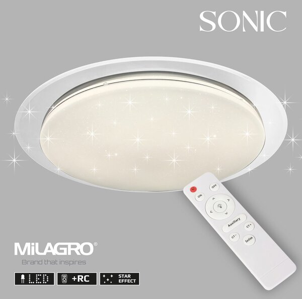 Stropné LED svietidlo Sonic, 1x LED 35w, 3000-6000k, w, (fi 45cm), s ovládačom