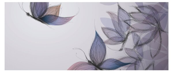 Obraz - Kreslené motýle (120x50 cm)