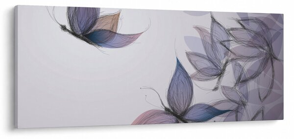 Obraz - Kreslené motýle (120x50 cm)