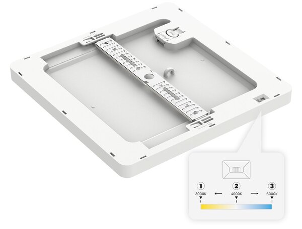 Stropné LED svietidlo Evora Square, 1x LED 12w, 3000-6000k, 3CCT, w