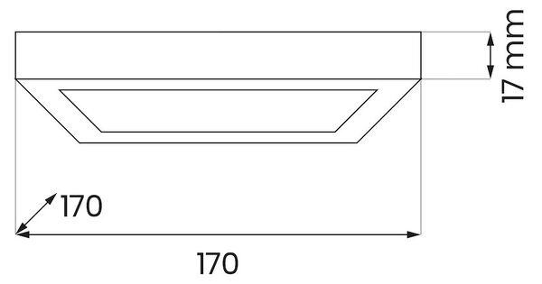 Stropné LED svietidlo Evora Square, 1x LED 12w, 3000-6000k, 3CCT, b