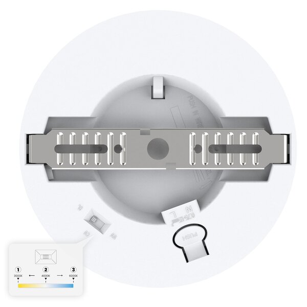 Stropné LED svietidlo Evora Round, 1x LED 6w, 3000-6000k, 3CCT, w