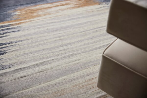 Diamond Carpets India , Ručne viazaný kusový koberec Ombre Paris DESP HL64 Ivory Charcoal, 120x170, viacfarebná, chodba / predsieň