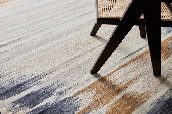 Diamond Carpets India , Ručne viazaný kusový koberec Ombre Paris DESP HL64 Ivory Charcoal, 120x170, viacfarebná, chodba / predsieň