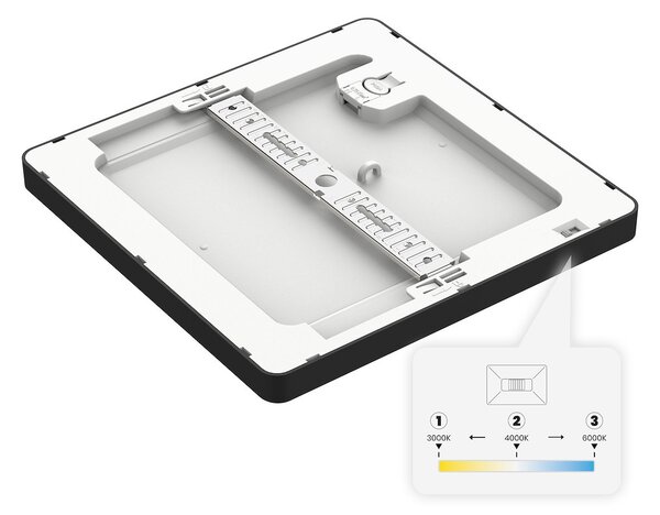 Stropné LED svietidlo Evora Square, 1x LED 12w, 3000-6000k, 3CCT, b