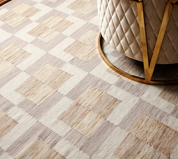 Diamond Carpets India , Ručne viazaný kusový koberec Dante DESP P90 Marble Gold, 80x150, béžová, obývacia izba