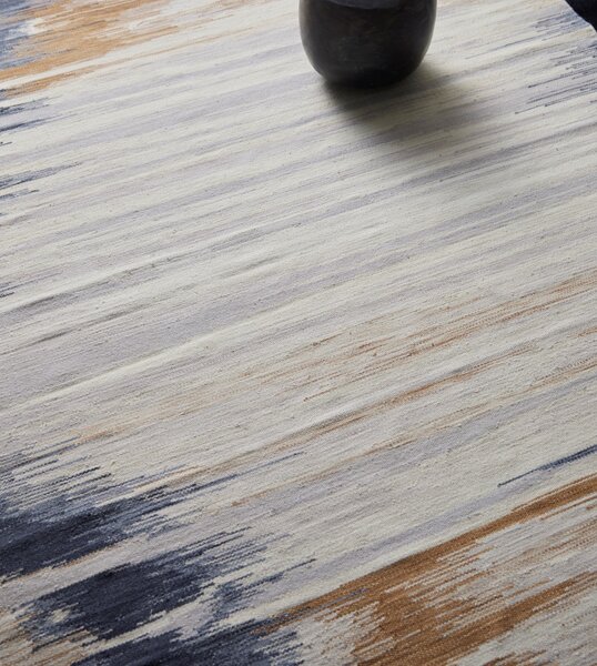 Diamond Carpets India , Ručne viazaný kusový koberec Ombre Paris DESP HL64 Ivory Charcoal, 120x170, viacfarebná, chodba / predsieň
