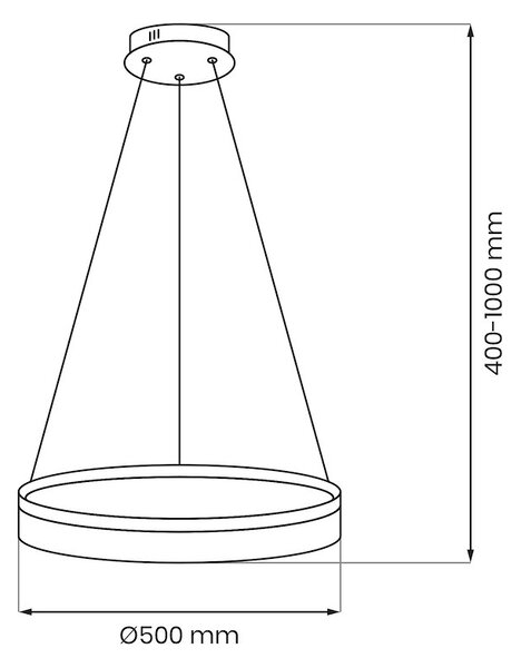 Závesné LED svietidlo Gala, 1x LED 25w, 4000k, g