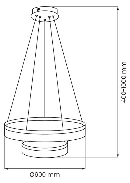 Závesné LED svietidlo Gala, 2x LED 54w, 4000k, s