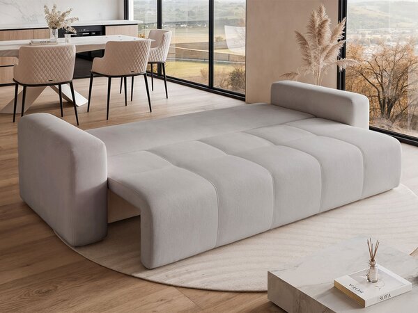 Rozkladacia pohovka s úložným priestorom Pedro - svetlosivá