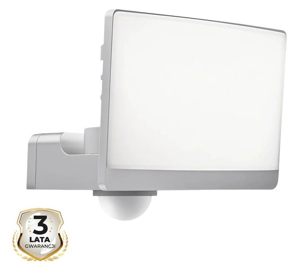 Exteriérové nástenné LED svietidlo Davos, 1x LED 30w, 4000k, biela, pohybový senzor