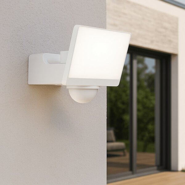 Exteriérové nástenné LED svietidlo Davos, 1x LED 30w, 4000k, biela, pohybový senzor