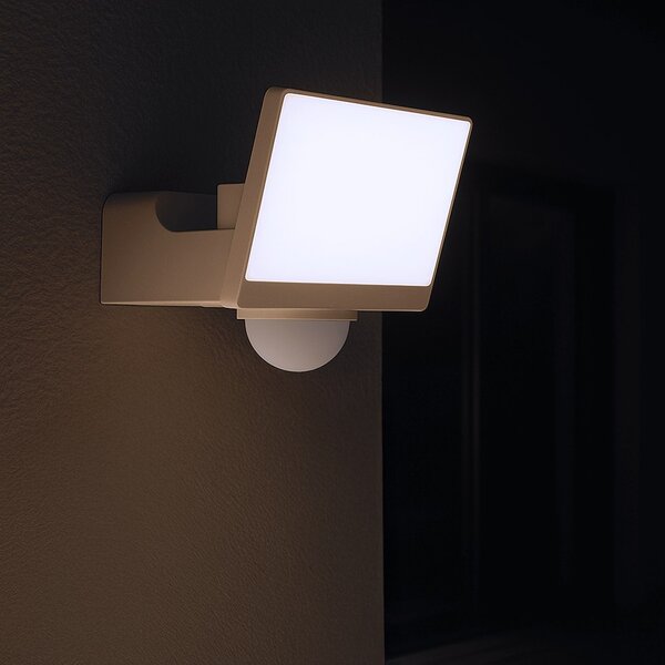 Exteriérové nástenné LED svietidlo Davos, 1x LED 30w, 4000k, biela, pohybový senzor