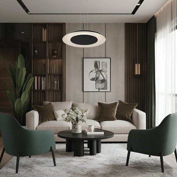 Závesné LED svietidlo Piattino, 1x LED 30w, 3000-6000k, b/w