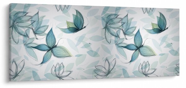 Obraz - Modré motýliky (120x50 cm)