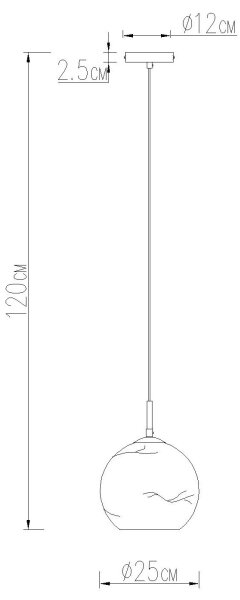 Globo 15999MH1 - Závesné svietidlo s lankom RAGUSA 1xE27/60W/230V pr. 25 cm