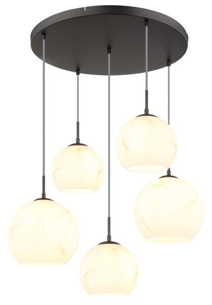 Globo 15999M-5HR - Závesné svietidlo na lanku RAGUSA 5xE27/60W/230V pr. 75 cm