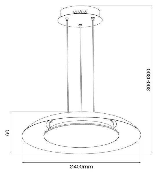 Závesné LED svietidlo Piattino, 1x LED 30w, 3000-6000k, b/w