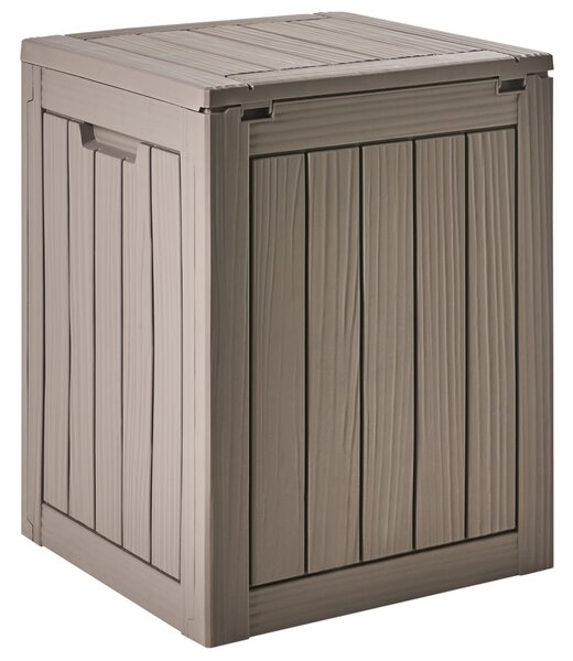 Záhradný úložný box s vekom sivobéžový polypropylén 46 x 58 cm vonkajší box na náradie