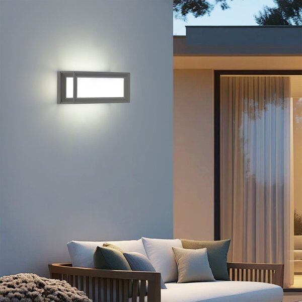 Brilagi - Vonkajšie LED nástenné svietidlo so senzorom PARKER LED/12W/230V sivé IP44