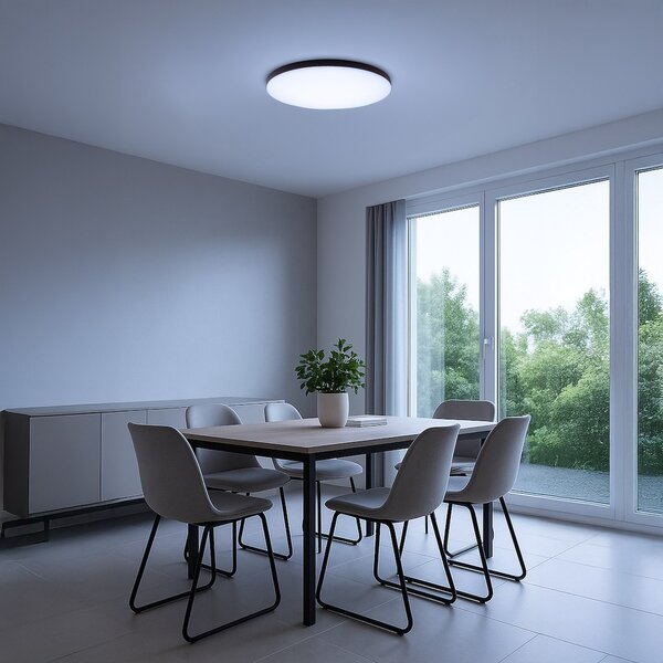 Stropné LED svietidlo Siena, 1x LED 80w, 3000-6000k, 3CCT, b, s ovládačom