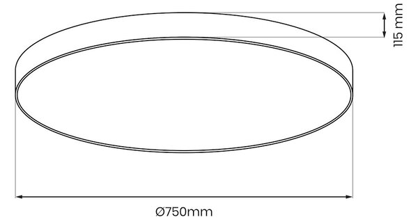 Stropné LED svietidlo Siena, 1x LED 80w, 3000-6000k, 3CCT, b, s ovládačom
