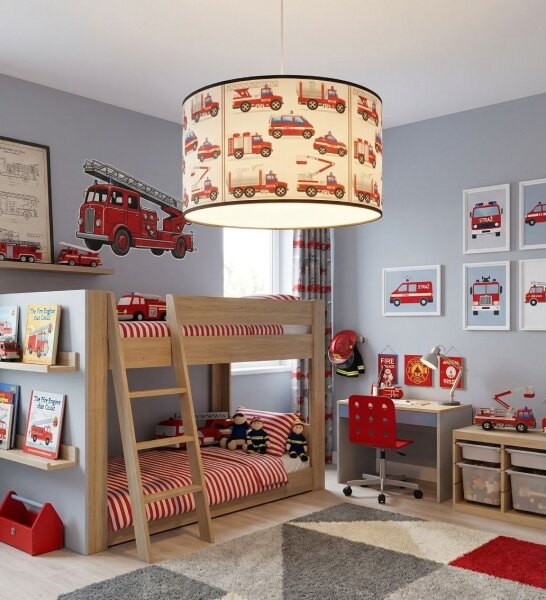 Detský luster KIDS ROOM 1xE27/60W/230V pr. 40 cm hasiči